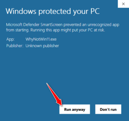 Windows Protection - Run Anyway