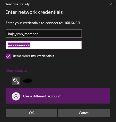Mapping Network Drive Credentials